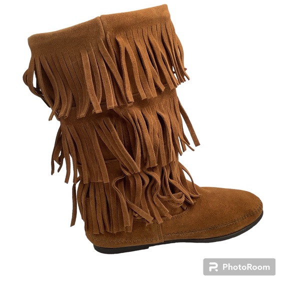 {Minnetonka} Three Fringe Mocassin - Picture 8 of 8